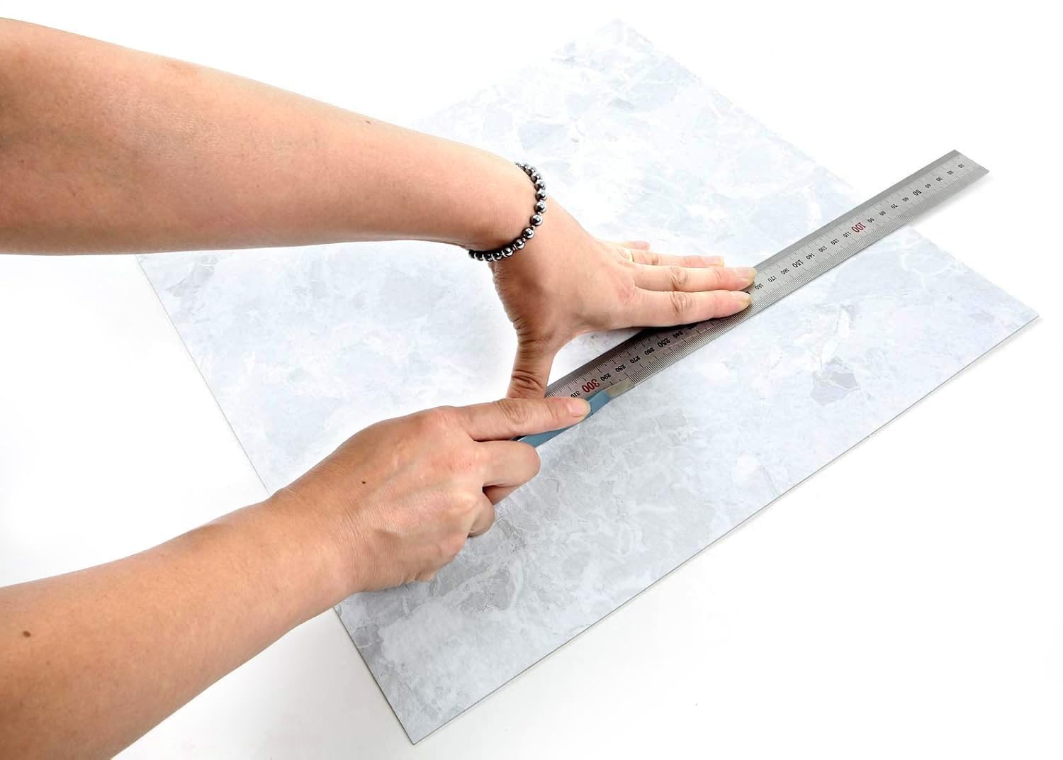 Peel and Stick Rigid Core Marble Pattern Floor Tiles 15.75″ X 15.75″ Vinyl Fl…