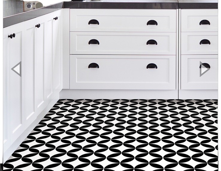 Floor Pops! Peel & Stick Floor Tiles Starlight Black White 10 Tiles 12 X 12 NEW