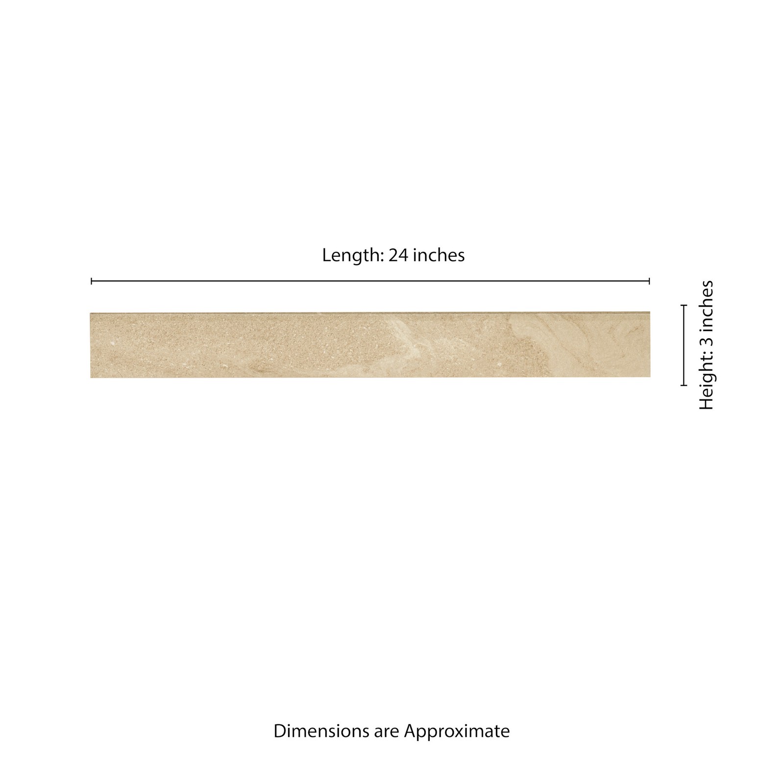 Ackland AKNPTNOR3X24BN-CA Norrin Cinder 3 in. x 24 in. Quartzite – Off White