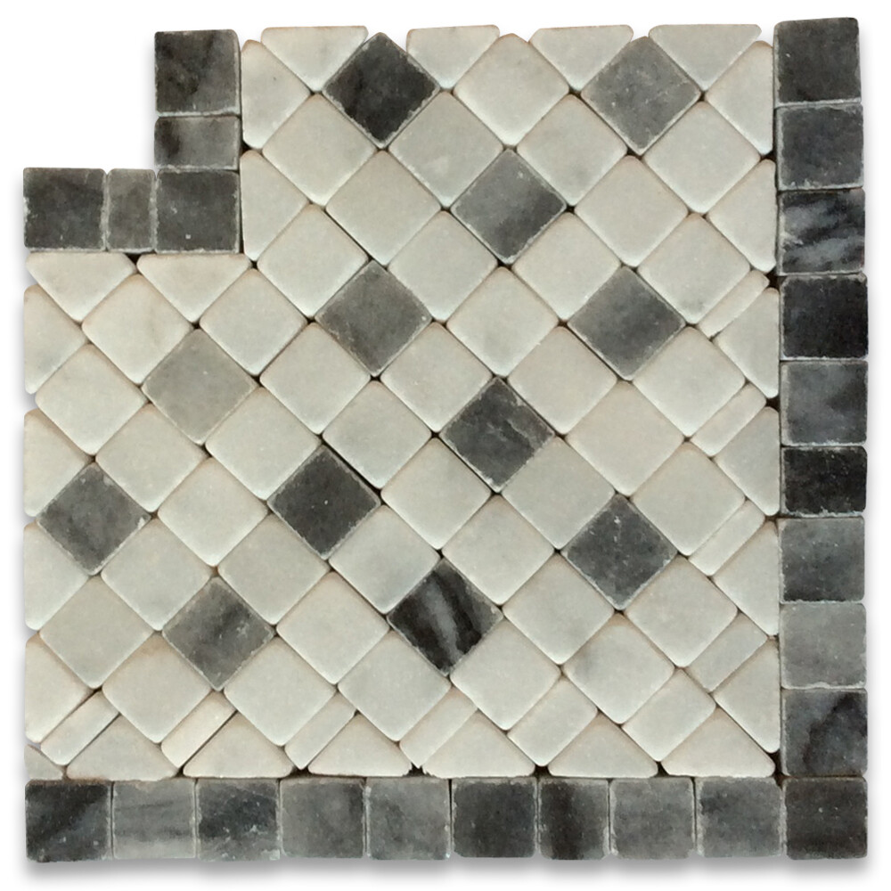 B4666CT Marble Mosaic Border Decorative Accent Tile Inca Sky 3.25×3.25 Tumbled