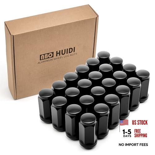 24pcs M14 x 1.5 Lug Nuts, 1.8″ (45mm) Closed-End One-Piece Conical Seat, Black