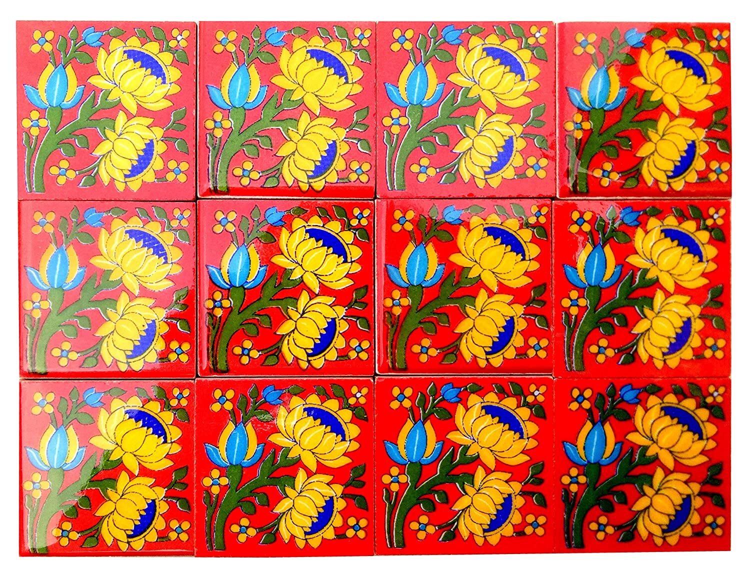 Home Decor Tile Ceramic High Lighter Wall Bathroom Tiles 2 x 2 Inch Set of 12