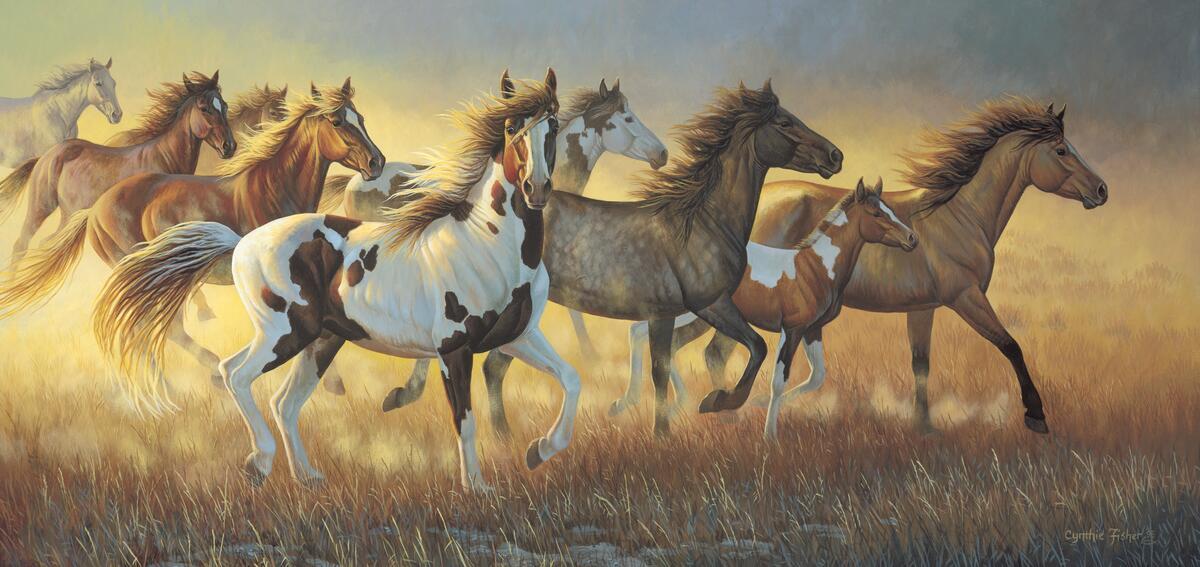 Ceramic Backsplash Tile Mural Horse Kitchen/Bathroom – Wildfire – Cynthie Fisher