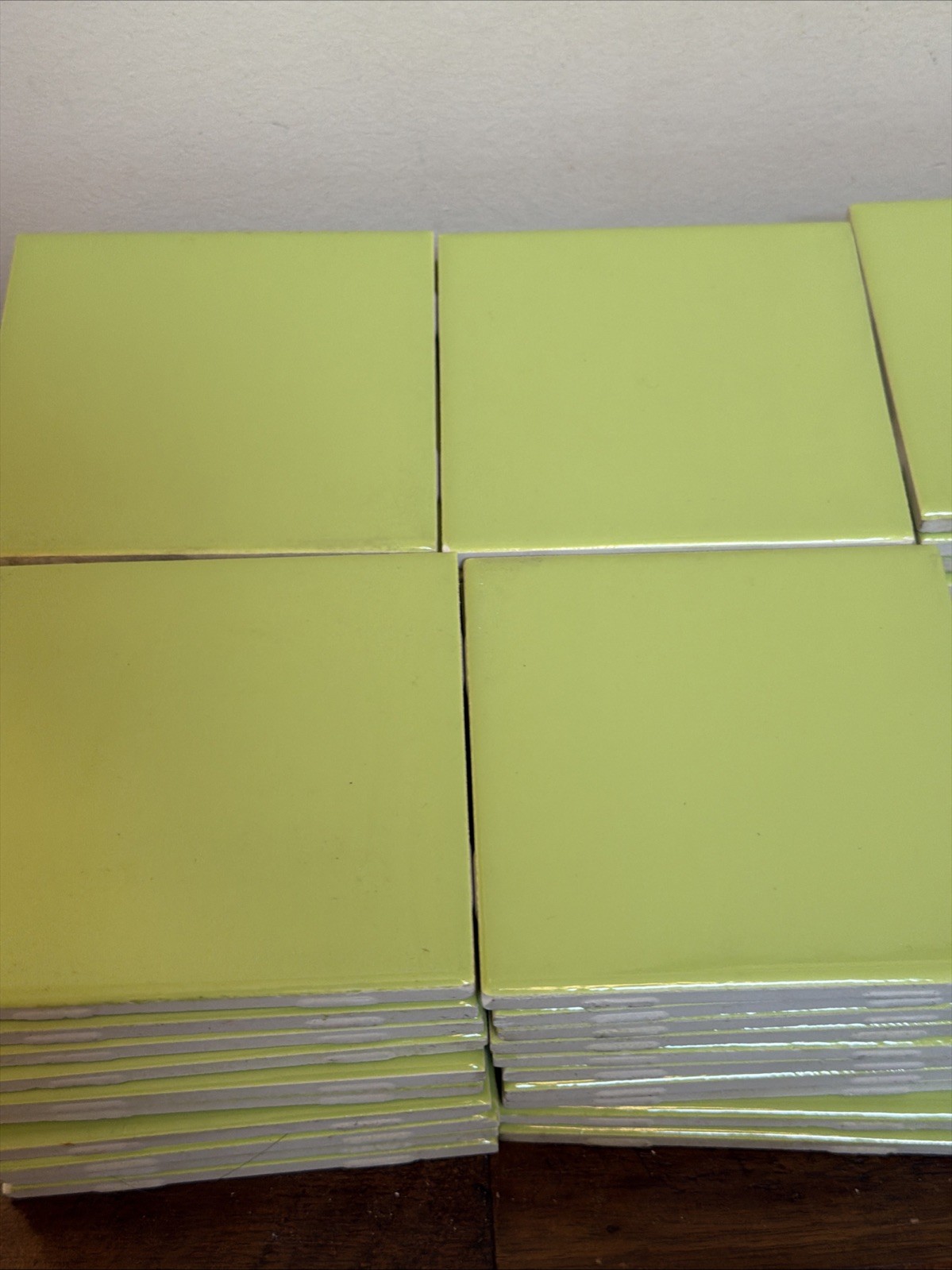 Lot Of 10 Vintage Green Tile Bathroom Replacement Craft Made In USA