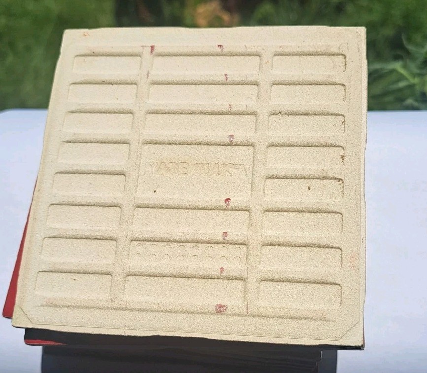 MCM 8 pc 4 1/4″ Ceramic Tile S01 Cherry (Ruby) Red 3 pnl American Olean USA NOS