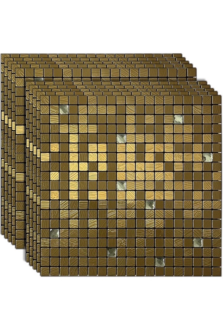 10-Sheet Peel and Stick Backsplash Tile, Self-Adhesive Aluminum 3D Wall Panels