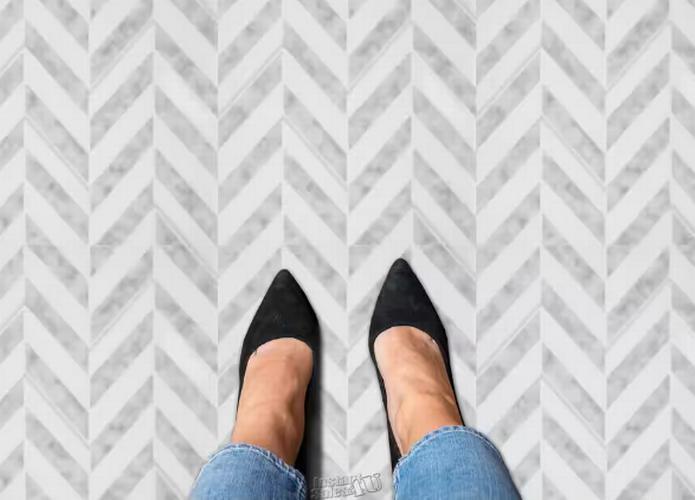 Achim Home Furnishings Retro 12×12 Self Adhesive Vinyl Floor Tile – CHEVRON Grey
