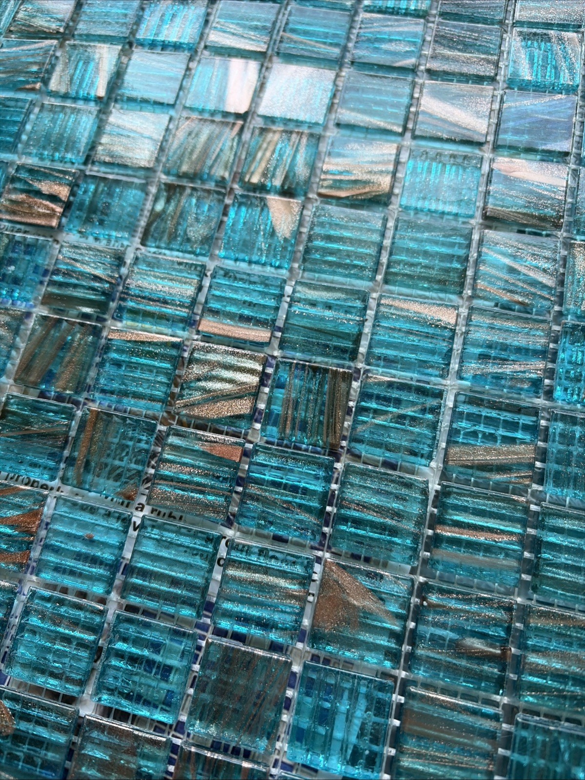10pack Backsplash 11.5 sq.ft Azure Blue Glass Mosaic Tile for Bathroom, Pool,