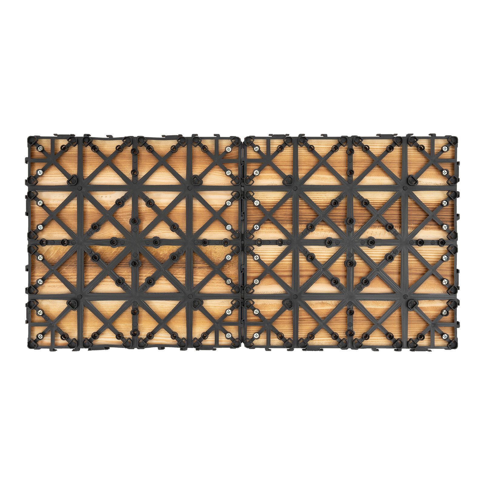 36pcs Deck Tiles Interlocking Patio Wood Flooring Pavers Tiles Outdoor Non-slip