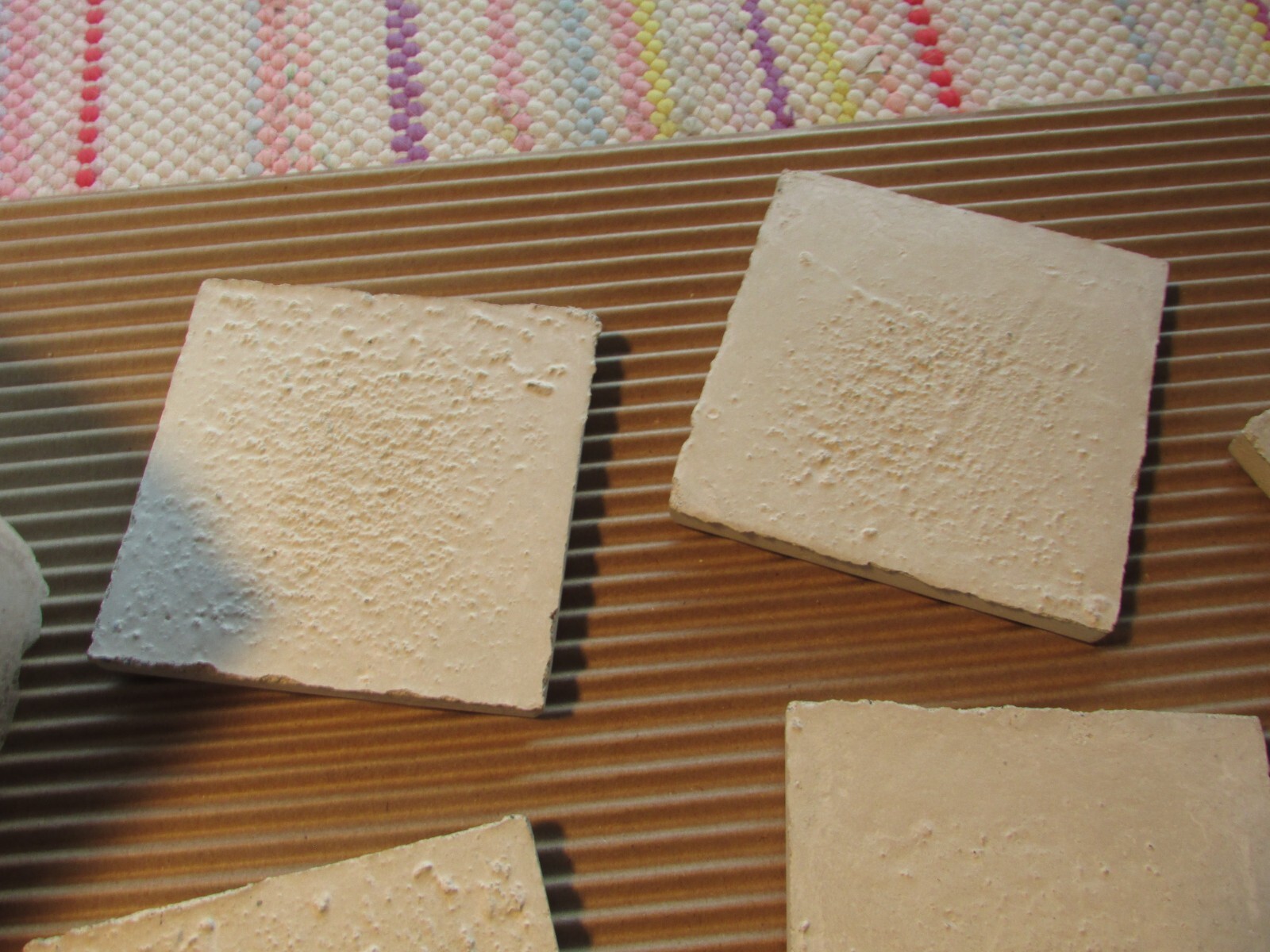 Group of 10 Vintage UNUSED Ceramic 3.5″ Unglazed WALL Floor or CRAFTING TILES !!