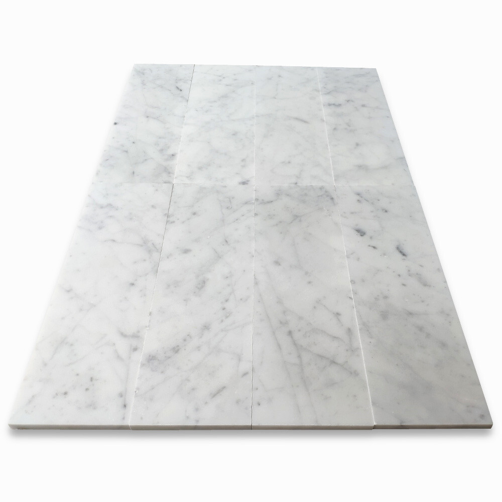 C53H 4×12 Carrara White Marble Honed Wall and Floor Tile Venato Bianco