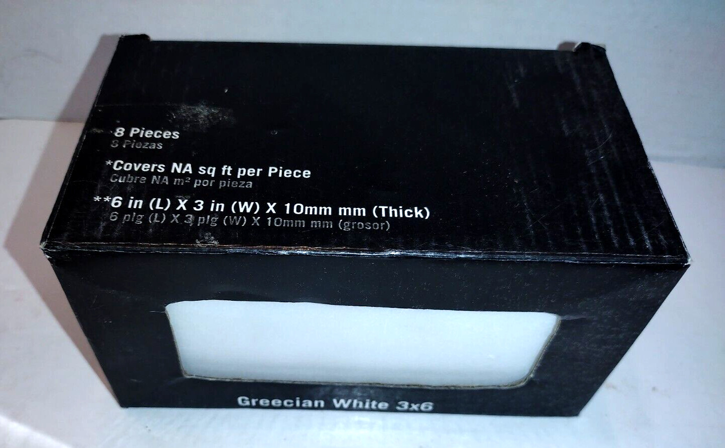 Greecian White 3″ x 6″ x 10mm Polished Marble Subway Tiles. Box of 8 Pieces New