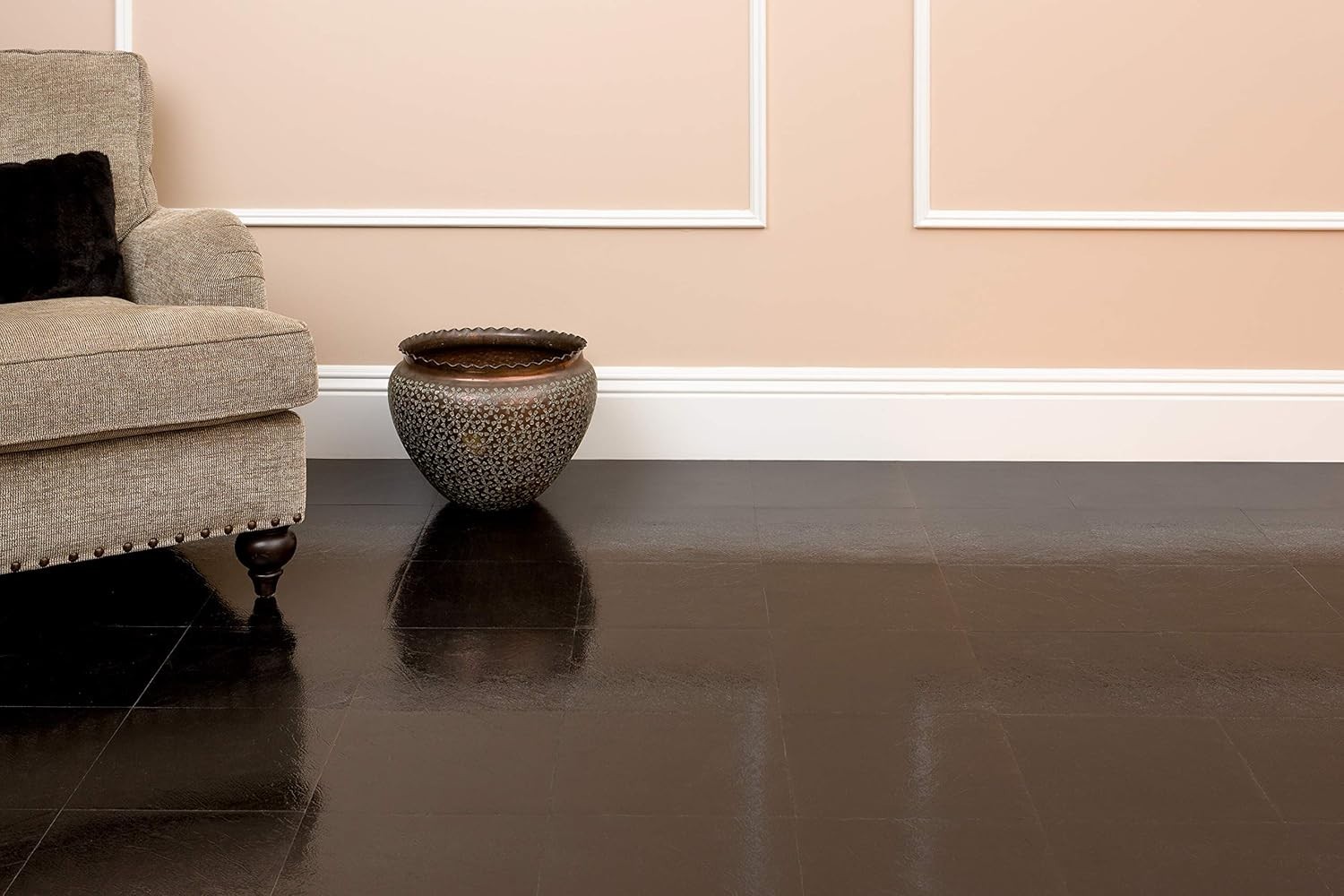 Nexus Peel & Stick Vinyl Floor Tiles, Black, 20 sq ft