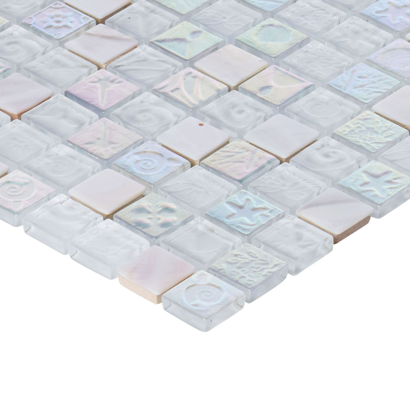 White Mother Of Pearl Shell Iridescent Glass Mosaic Tile Kitchen Bath Backsplash