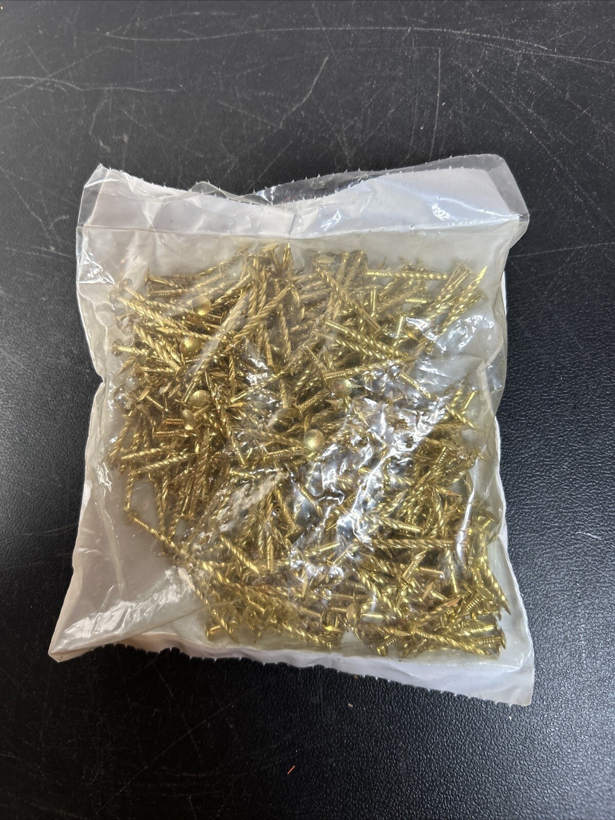 1-1/4″ Brass Coated Gold Screw Nails. 1 Lb Pack