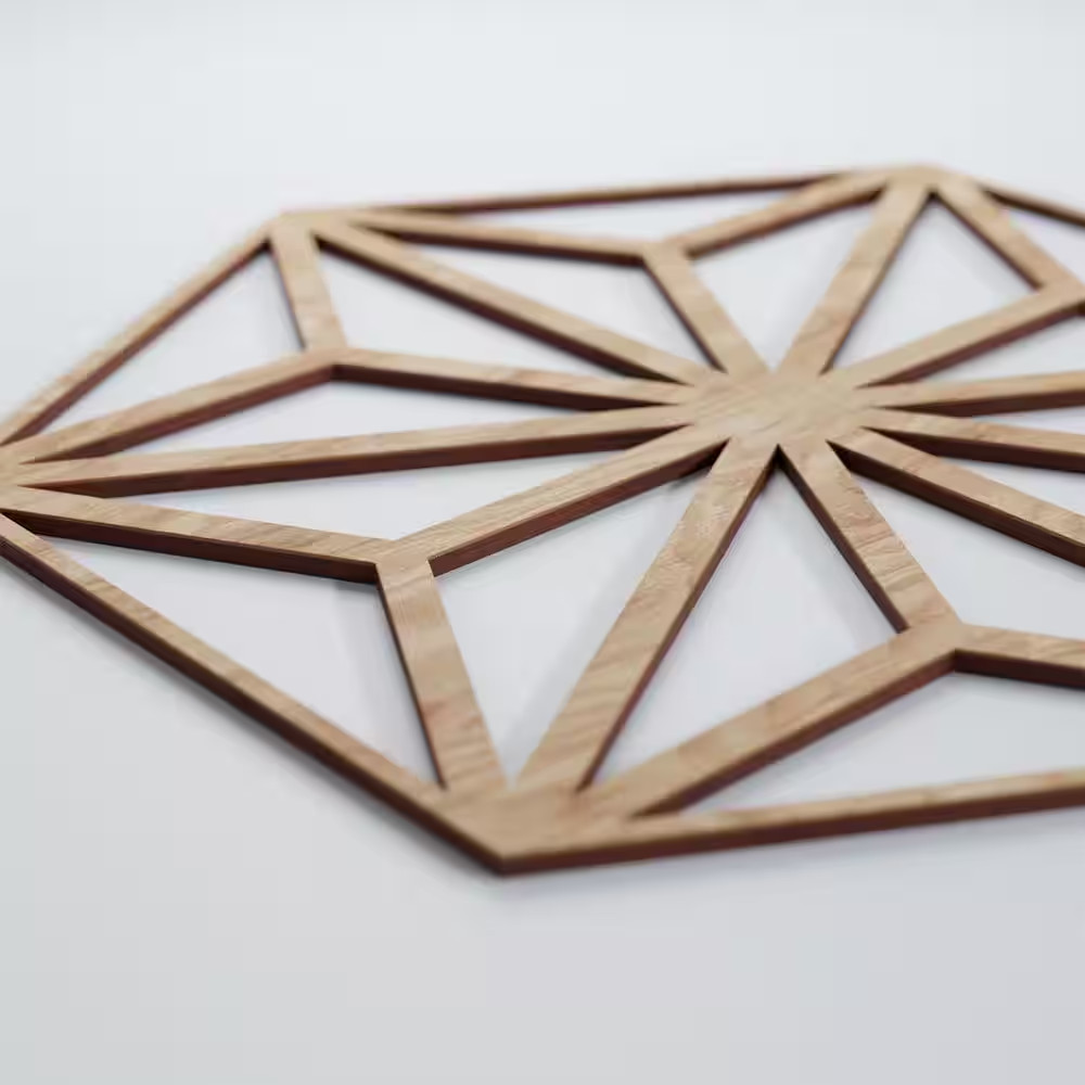 15 3/8 In. X 15 3/8 In. X 1/4 In. Red Oak Medium Hampton Decorative Fretwork Woo