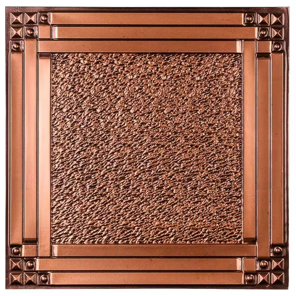 Genoa 2 Ft. X 2 Ft. Lay-In or Glue-Up Ceiling Tile in Antique Copper (40 Sq. Ft.