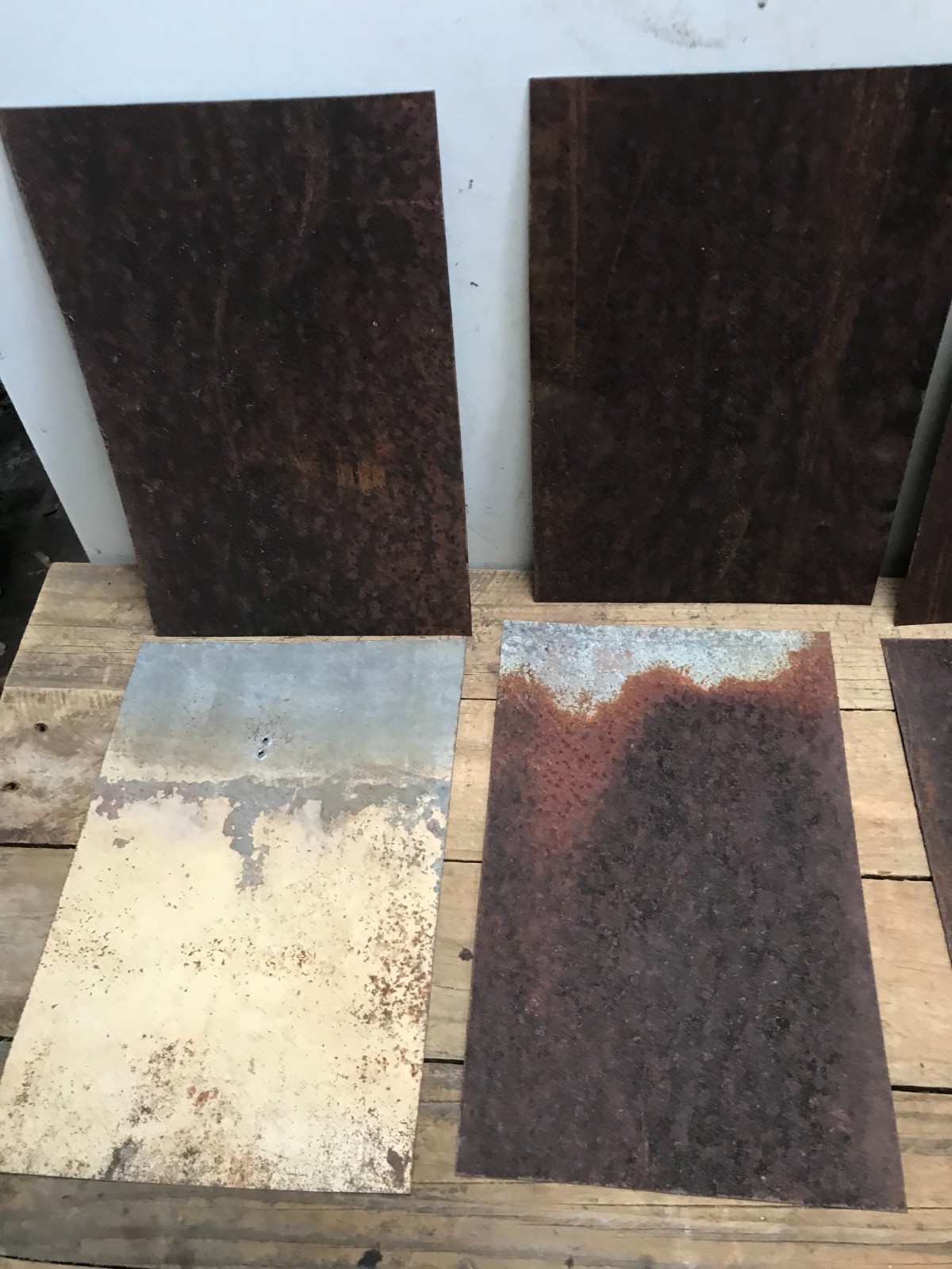 10 Rusty Galvanized Patina Sheet Metal 12″ x 7 1/2 – 8″ Wall Tile Art Garden (A)