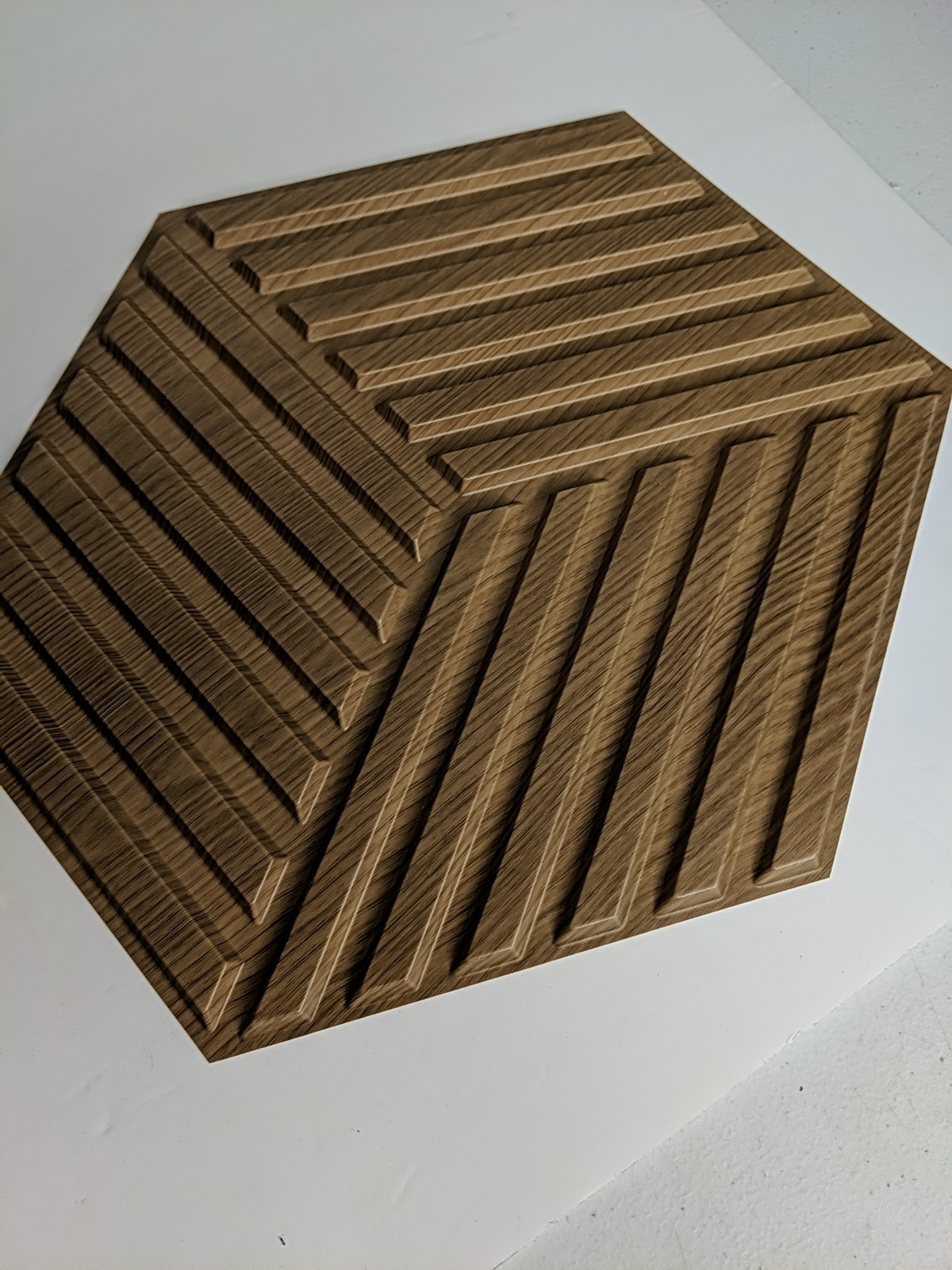 Art3d 33-Pieces 12″ x 12″ 3D Line Cube 3D Wall Panel, 32 Sq.ft/Case WALNUT