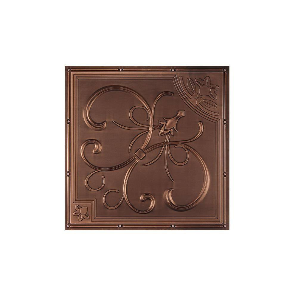 New Orleans 2 Ft. X 2 Ft. Lay-In or Glue-Up Ceiling Tile in Antique Bronze (40 S