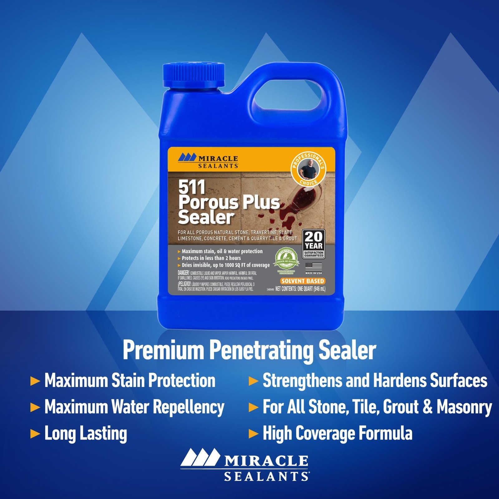 Miracle Sealants 511 Porous Plus Premium Countertop, Stone, and Tile Sealer, …