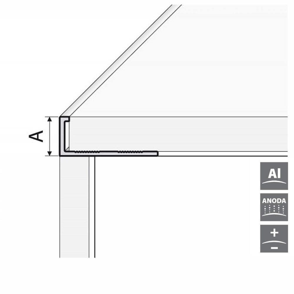 Silver Tile Edge Trim 3/8 in. by 8 ft. Aluminum L Angle – Tube of 10
