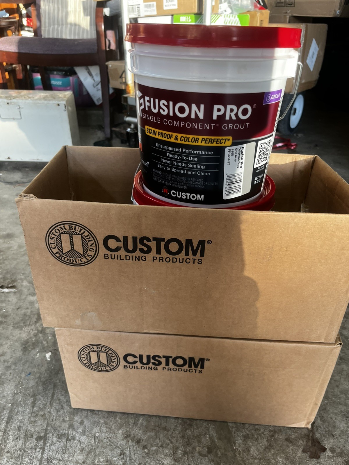1 Gallon Custom Fusion Pro Single Component Grout #544Delorean Grey