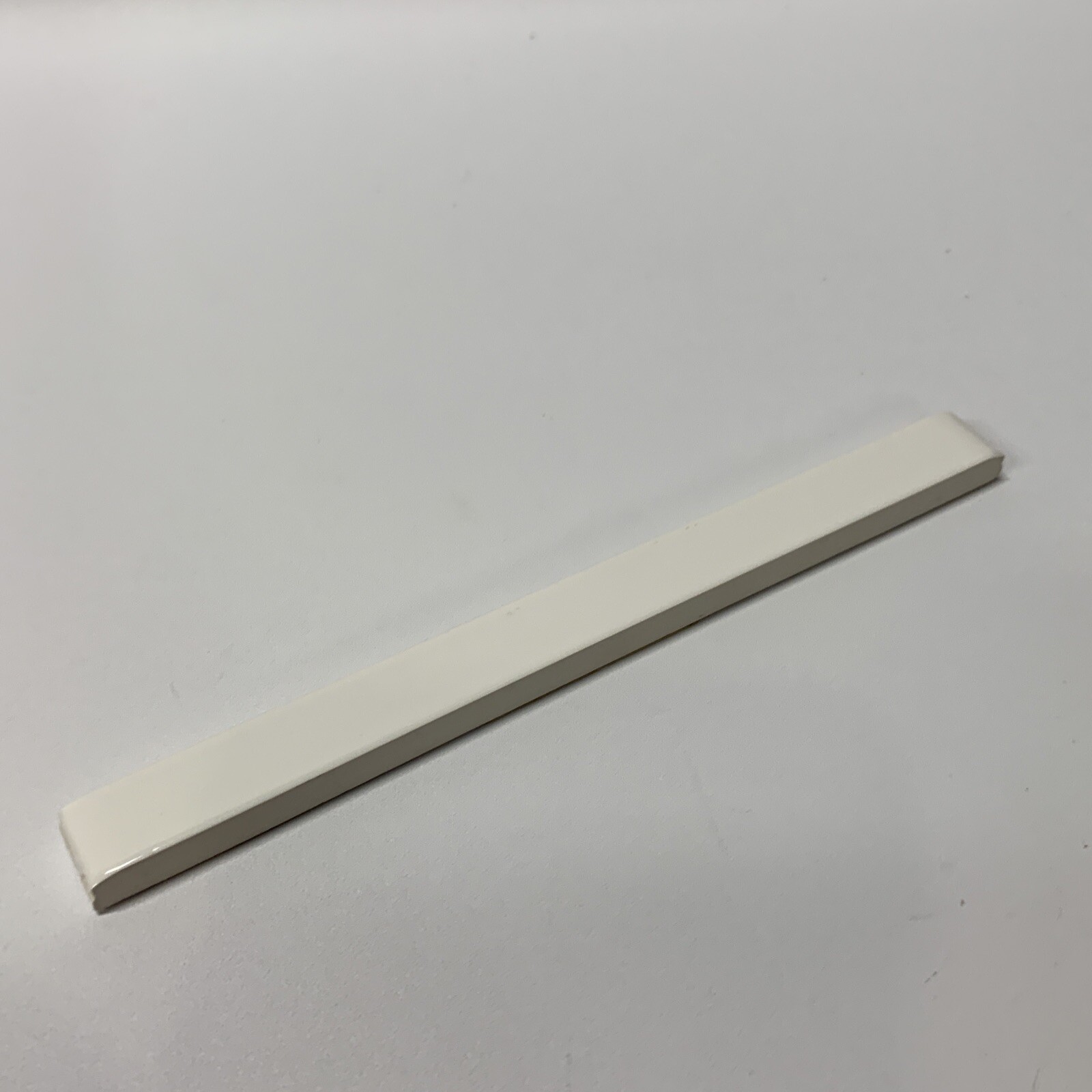 White Ceramic Pencil Edge Tile Liner 6×1/2 Vintage FT Mid Century Modern Ice