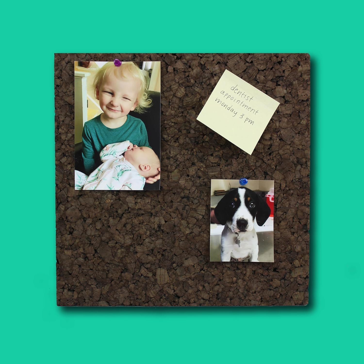 12 X 12 X 9.5Mm Thick Dark Brown Cork Squares Wall Tiles Square Pinning Cork