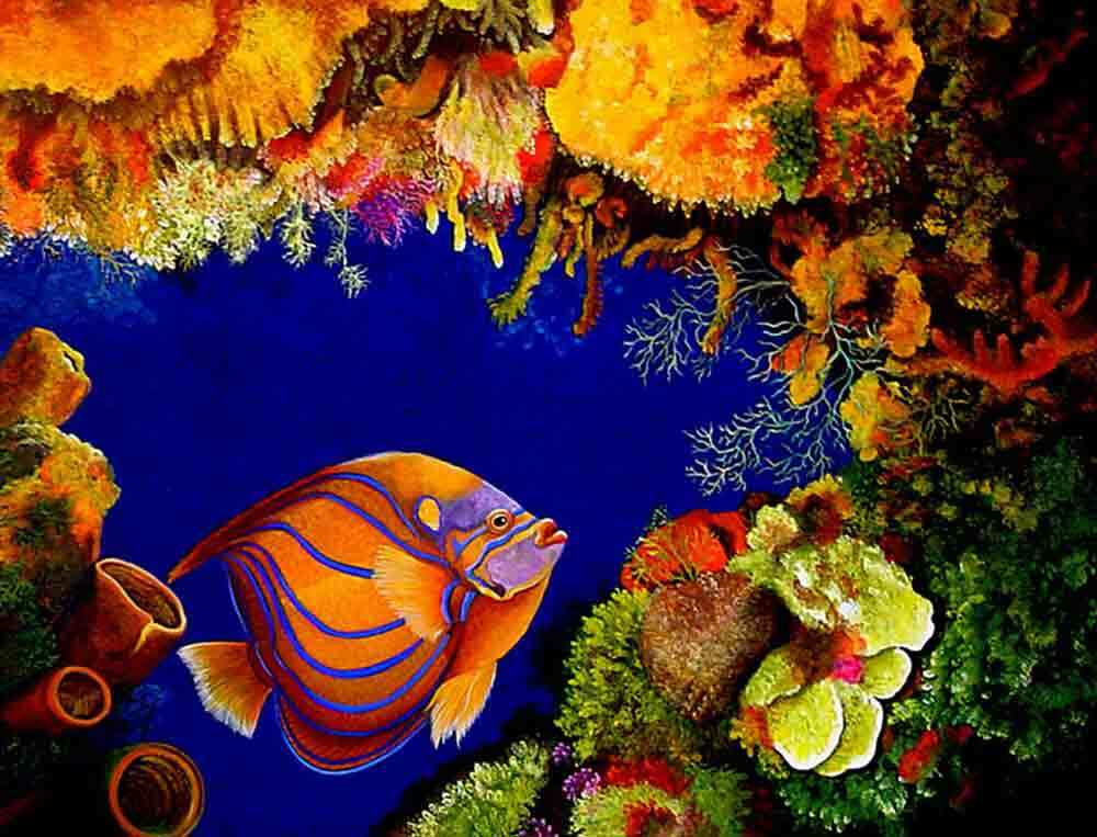 Undersea Accent & Decor Tile Micheline Hadjis Sea Life Art MHA054AT