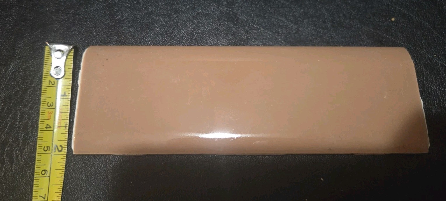 WENCZEL Vintage Ceramic Bathroom Bullnose Tile 2″ x 6″ PERISIAN BROWN 1950s