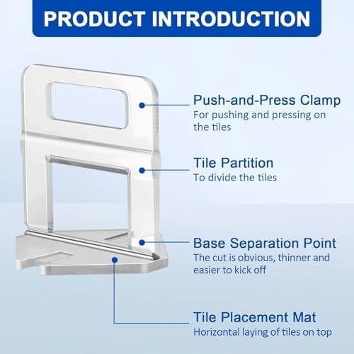 Tile Leveling System Clips – DIY 2400 Tiles Leveler Spacers – 1/8 Inch Tile L…