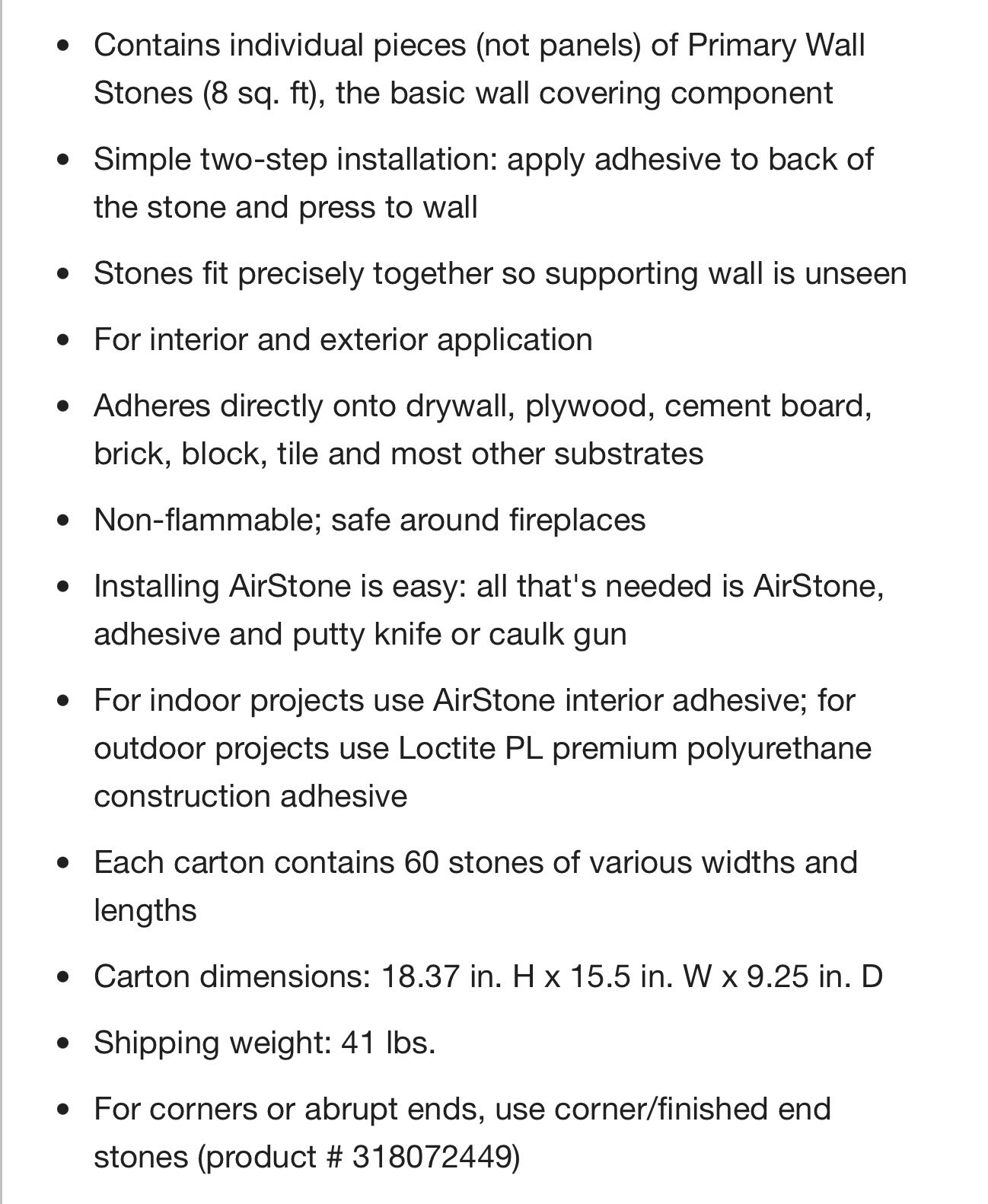 AIRSTONE Cement Standard Primary Wall Tiles Spring Creek Frost Resistant Gray