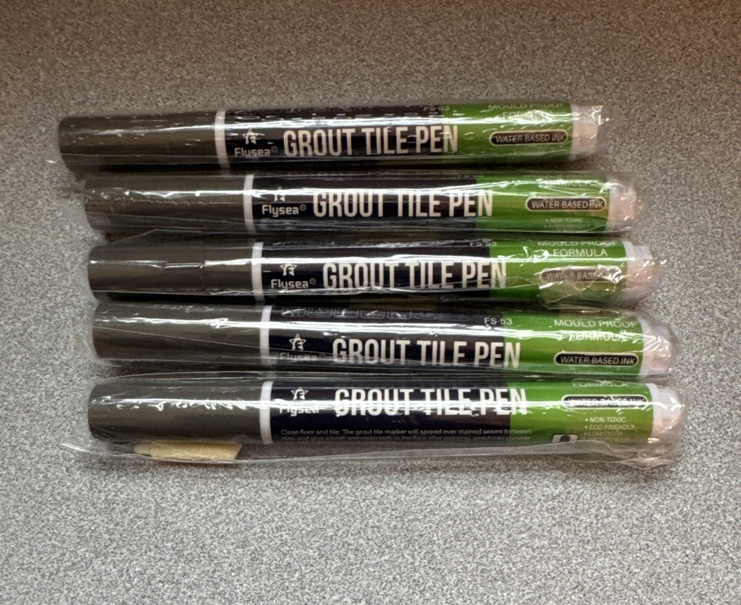 Flysea Grout Tile Pen (5 Pack) Waterproof Grout Marker – Non-Toxic – New Sealed