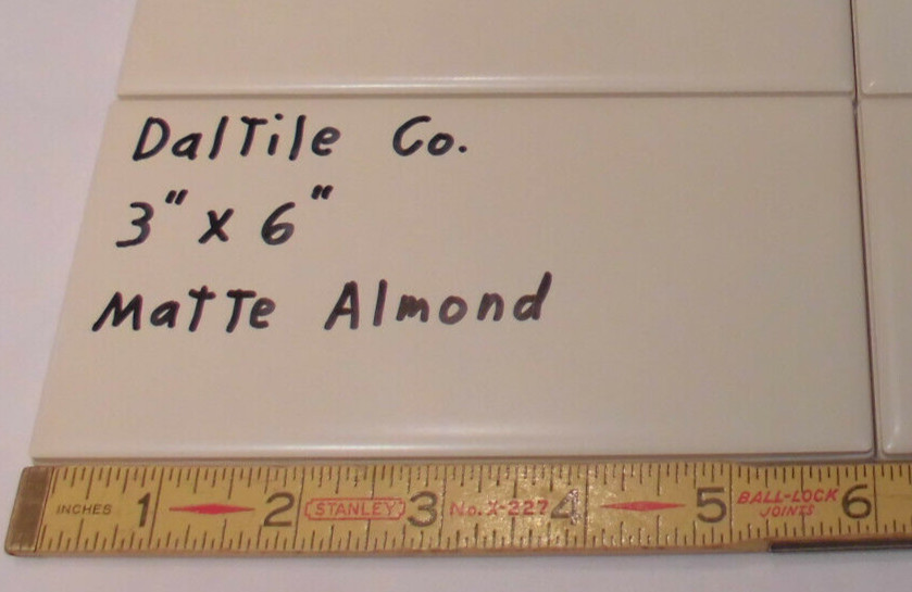 1 pc. *Matte Almond* #K165* 3″ X 6″ Ceramic Tile by Daltile Co. New Stock