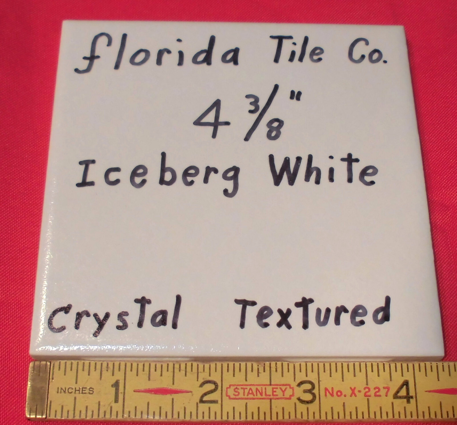 1 pc. *Iceberg White* 4-3/8″ Crystal Glazed Ceramic Tile by Florida Co. NEW