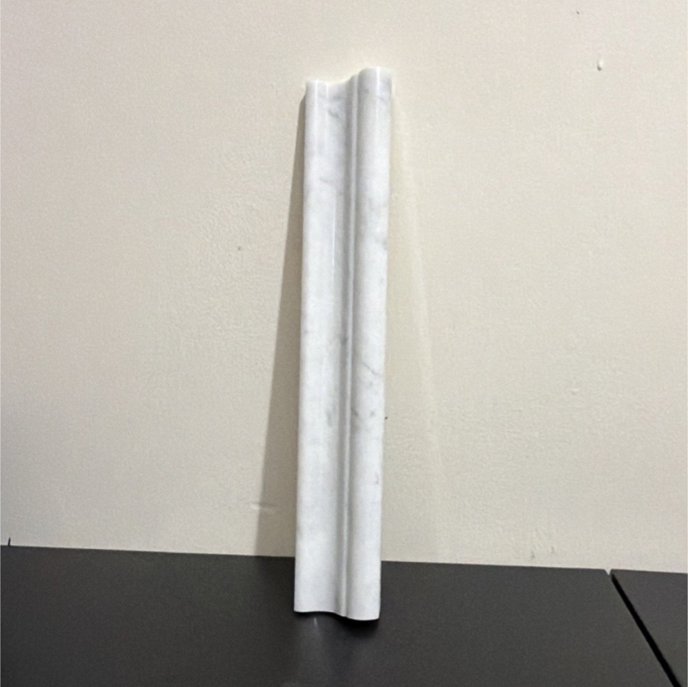 White Marble Border Tile Smooth Rectangle Polished for Wall Bathroom Kitchen