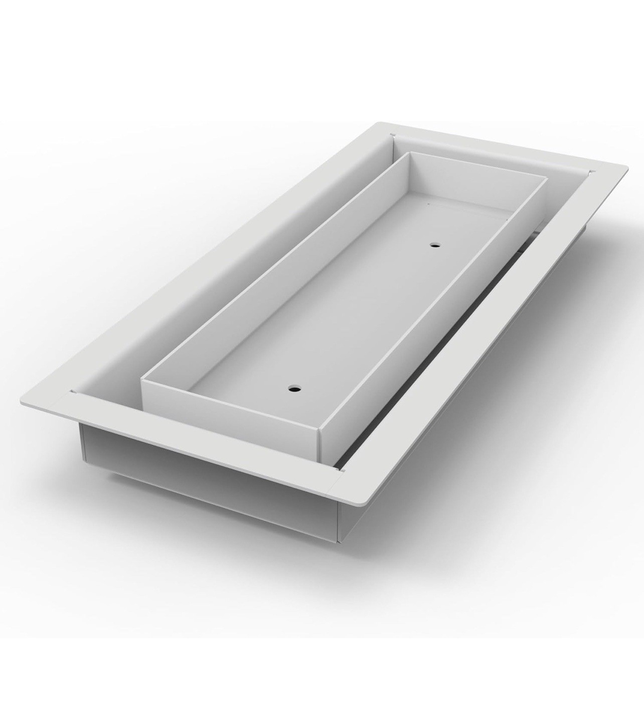 White 4X12 Flooring Vent Cover – 12X4 Floor Register, Modern Drop-in Design,