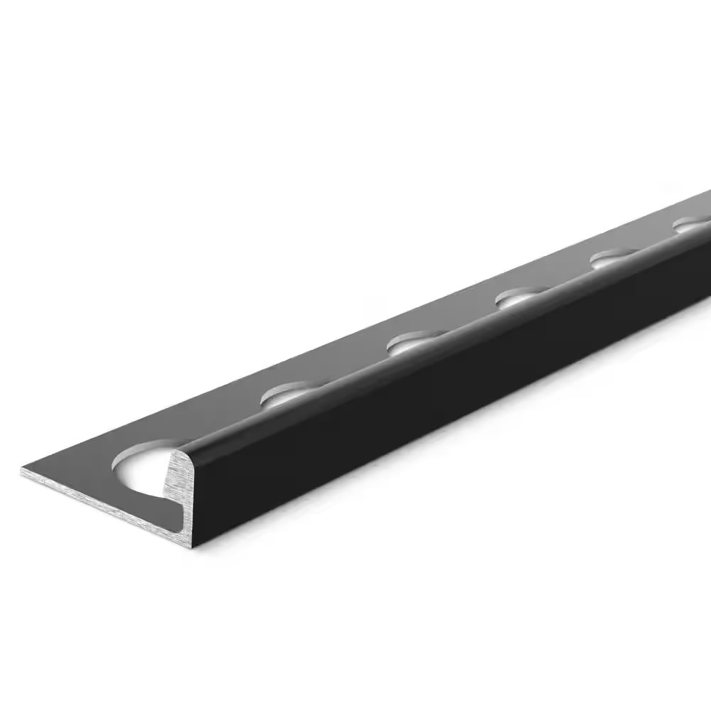 Black 5/16 In. X 98-1/2 In. Aluminum L-Shaped Tile Edging Trim