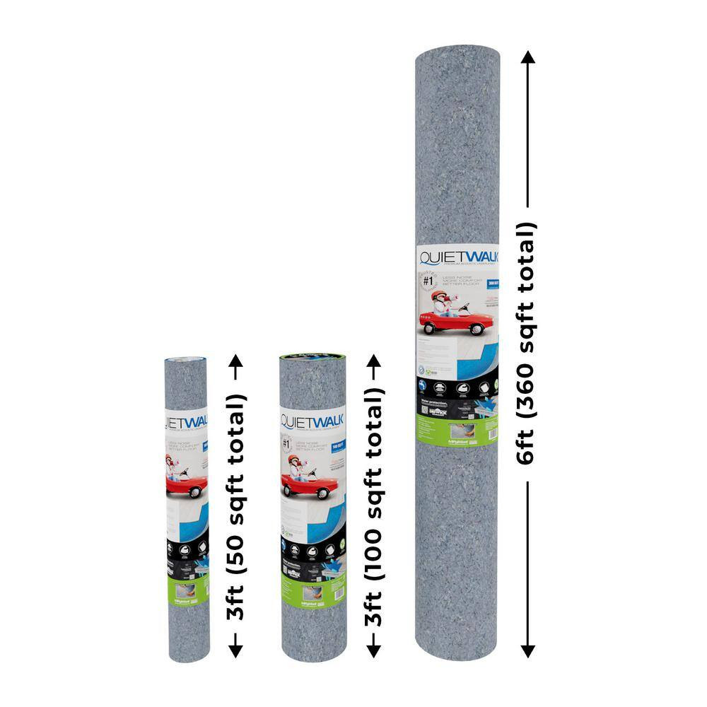 360 Sq. Ft. 6 Ft. X 60 Ft. X 3 Mm Underlayment with Sound and Moisture Barrier f