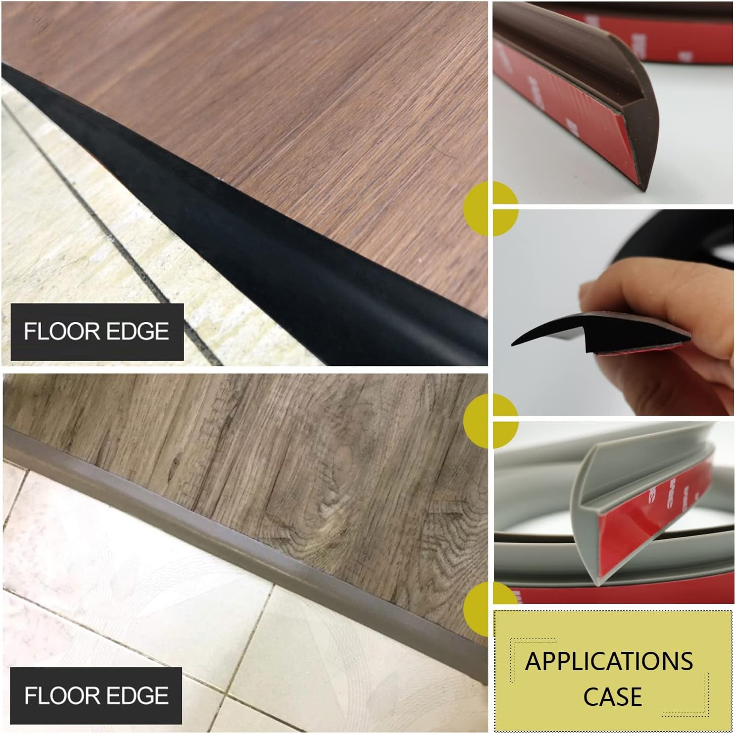 3.3ft Floor Transition Strip,Self Adhesive Carpet Edging Trim,Vinyl Laminate