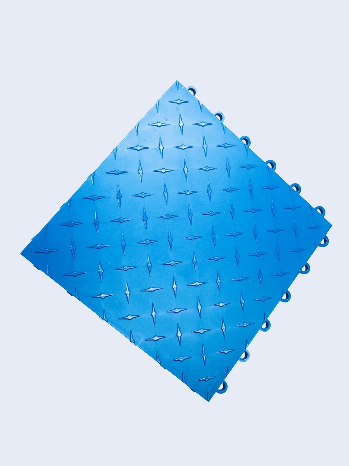 BLUE – 50 interlocking garage floor tiles Diamond Plate Clearance Basement Deck