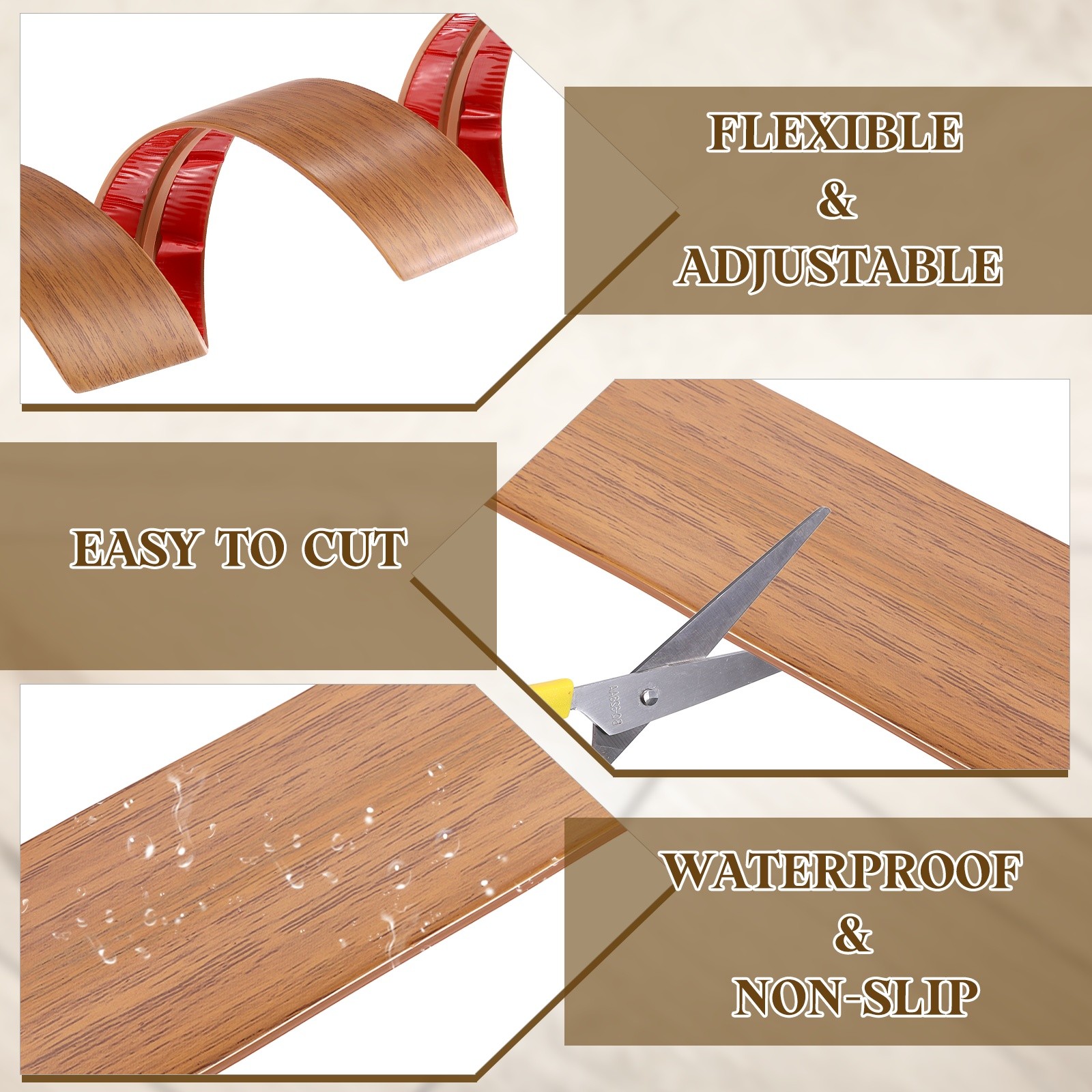 T-Molding Transition Strips, 3.28 Ftx1.97″ Vinyl Flooring Edging Trim, Yellow
