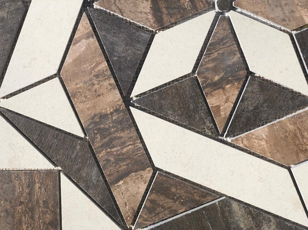 22 1/4″ x 22 1/4″ Porcelain Tile Medallion Accent Mosaic (A1)