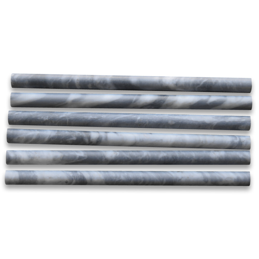 K18H Bardiglio Gray Dark Grey Marble 3/4×12 Pencil Liner Trim Molding Honed