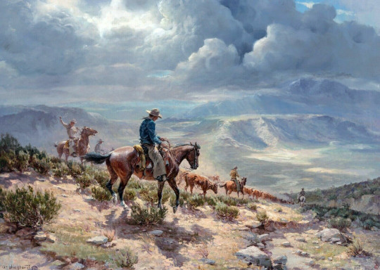 Beef Herd country western cowboys cows trail drive ceramic tile mural backsplash
