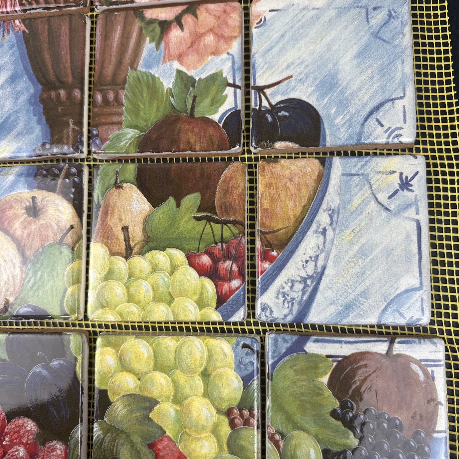 16″x20″ 20pc 3.75″ Ceramic Clay Tile Mosaic Mural Fruit Floral Backsplash