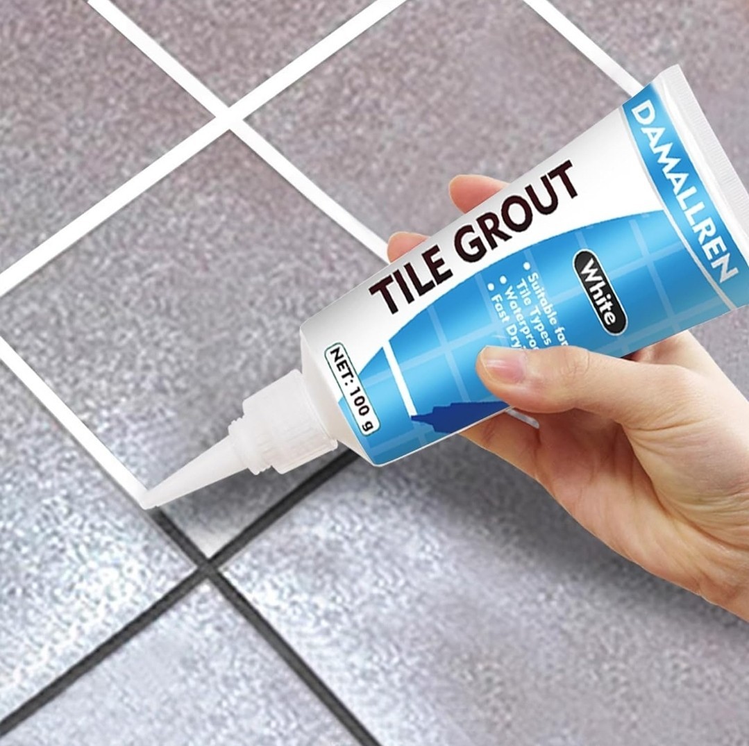 Tile Grout Repair Kit: Fast Drying Filler WHITE COLOR Restore,Renew Tile 2 Pack