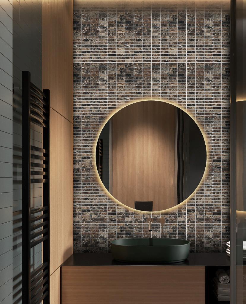 Simple Tile – Marble Mosaic Tile, “Nevada Collection” MM 3204 – Emperador Dark