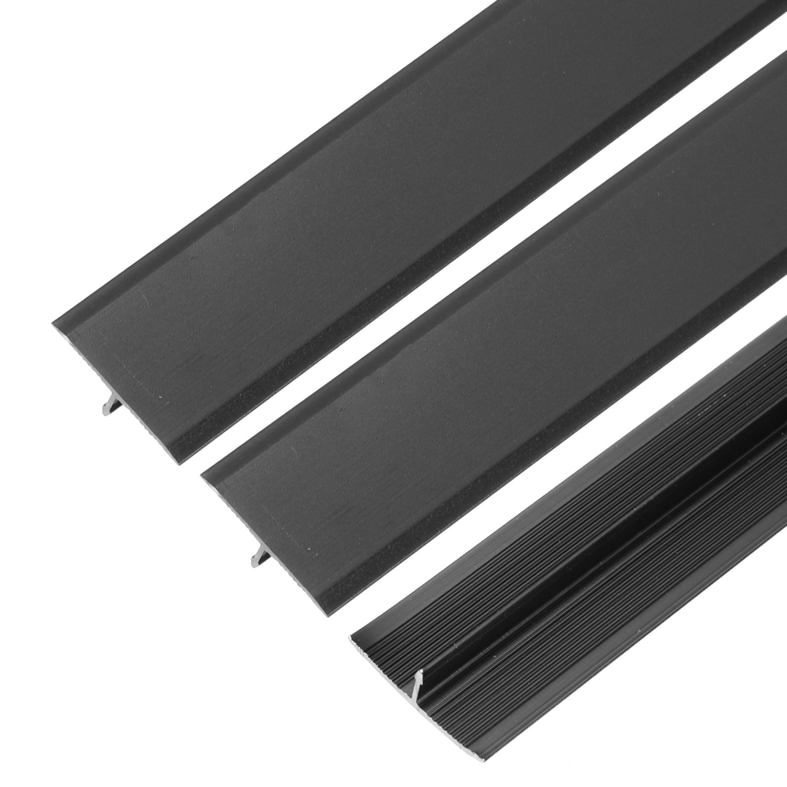 3 Pcs Aluminum T Molding Floor Transition Strip (0.8″x3 Ft, Black)